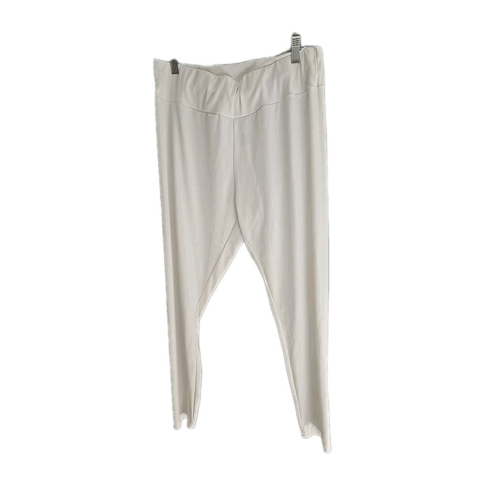 SHEIN Curve White Skinny Ribbed High Waisted Pull On Leggings Womans Size‎ 2XL